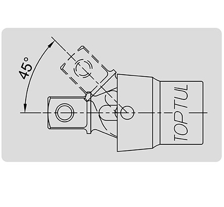 Articulatie cardanica universala TOPTUL CAHD1662, antrenor patrat 1/2 inch, lungime 62 mm, crom vanadiu