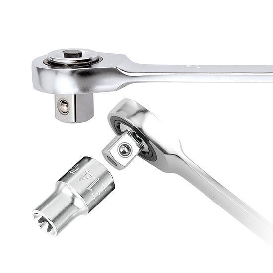 Adaptor cheie cu eliberare rapida TOPTUL CANA0810, patrat 1/4 inch - hexagonala 10 mm, lungime 16.7 mm, crom vanadiu, finisaj lucios