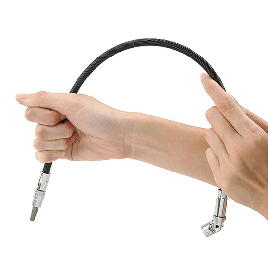 Prelungitor flexibil pentru chei tubulare TOPTUL CASA0818, antrenor patrat 1/4 inch, lungime 18 inch, finisaj lucios