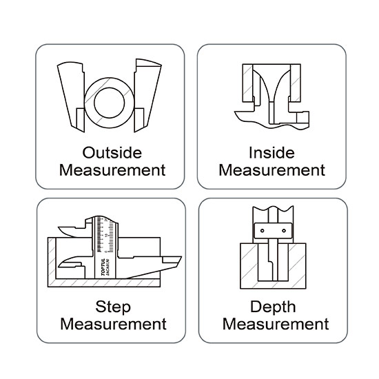 Subler TOPTUL IACA0150, domeniu masurare 0-150 mm, precizie 0.02 mm, lungime 237 mm, din otel inoxidabil, cutie plastic