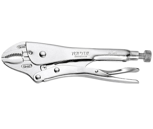 Cleste autoblocant TOPTUL DAAQ1A10, cu falci curbate si taietor fire, dimensiune 10 inch/254 mm, crom molibden, finisaj nichelat