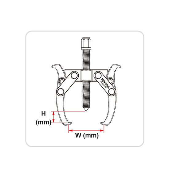 Extractor pentru rulmenti TOPTUL JJAL0203, cu 2 gheare, deschidere falci 40-75 mm, lungime cursa 55 mm, capacitate tragere 2 tone