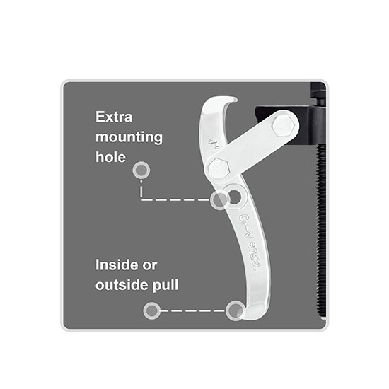 Extractor pentru rulmenti TOPTUL JJAL0203, cu 2 gheare, deschidere falci 40-75 mm, lungime cursa 55 mm, capacitate tragere 2 tone