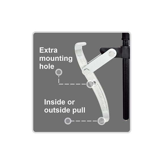 Extractor pentru rulmenti TOPTUL JJAL0306, cu 3 gheare, deschidere falci 60-150 mm, lungime cursa 140 mm, capacitate tragere 7.5 tone