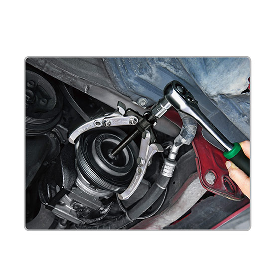 Extractor pentru rulmenti TOPTUL JJAL0306, cu 3 gheare, deschidere falci 60-150 mm, lungime cursa 140 mm, capacitate tragere 7.5 tone