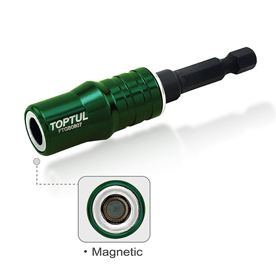 Suport magnetic pentru biti insurubare TOPTUL FTGB0807, eliberare rapida, prindere hex 1/4 inch, antrenor hex 1/4 inch, lungime 70 mm