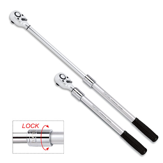 Clichet reversibil cu maner reglabil TOPTUL GBAE0201, antrenor patrat 1/2 inch, otel