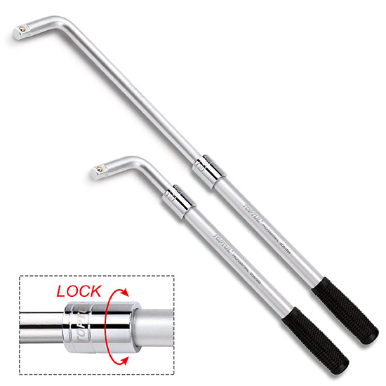 Maner de forta TOPTUL GBAE0202, forma L, antrenor patrat 1/2 inch, lungime ajustabila