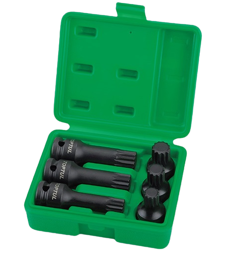 Trusa 6 biti de impact TOPTUL GDAI0601, prindere patrat 1/2 inch, 12 colturi, deschidere chei M14, M16, M18, lungime 44/77 mm