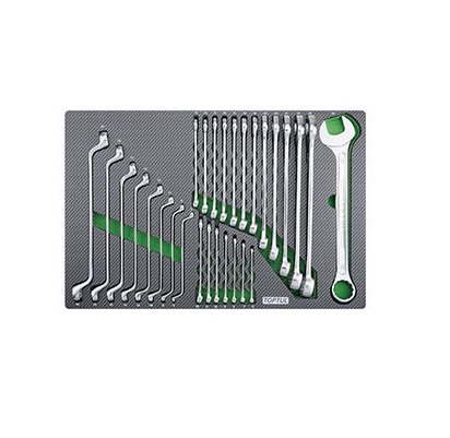 Dulap mobil pentru scule cu 7 sertare TOPTUL GE20820, cu roti pentru deplasare, verde, echipat 208 piese