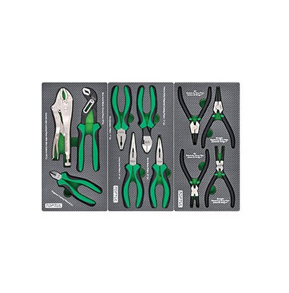 Dulap mobil pentru scule cu 8 sertare TOPTUL GE32203, cu roti pentru deplasare, negru/gri, echipat 322 piese