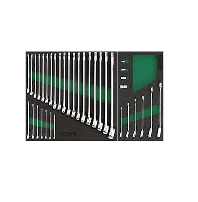 Dulap fix de scule cu 4 sertare TOPTUL GW08807, negru/gri, echipat 88 piese
