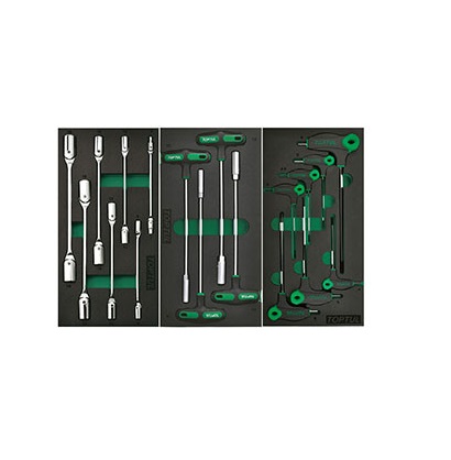 Dulap fix de scule cu 4 sertare TOPTUL GW08807, negru/gri, echipat 88 piese