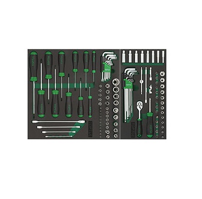 Dulap mobil pentru scule cu 7 sertare TOPTUL GV27909, cu roti pentru deplasare, negru/gri, echipat 279 piese