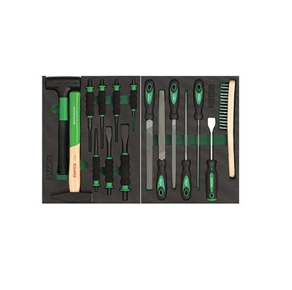 Dulap mobil pentru scule cu 7 sertare TOPTUL GV27909, cu roti pentru deplasare, negru/gri, echipat 279 piese