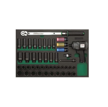 Dulap mobil pentru scule cu 7 sertare TOPTUL GV27909, cu roti pentru deplasare, negru/gri, echipat 279 piese