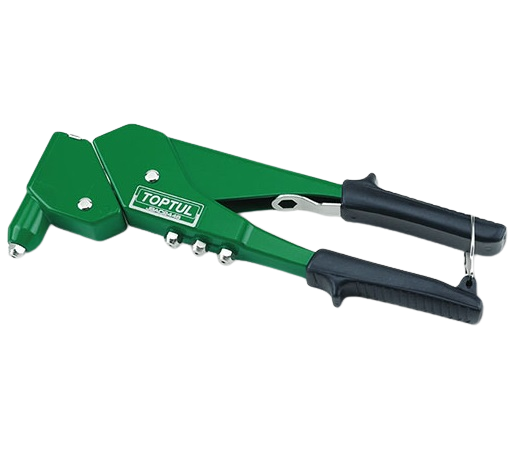 Cleste pentru pop-nit cu cap rotativ TOPTUL JBAC2448, 4 capete interschimbabile, 2.4 mm, 3.2 mm, 4.0 mm, 4.8 mm, manere aluminiu