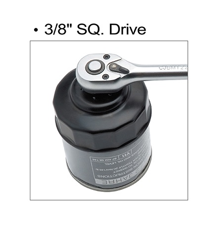 Cheie pentru filtru ulei TOPTUL JDAH9015, antrenor patrat 3/8 inch, diametru 90 mm, 15 laturi