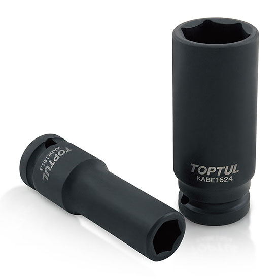 Cheie tubulara de impact TOPTUL KABE1616, prindere patrat 1/2 inch, profil hexagonal, deschidere cheie 16 mm, lungime 78 mm, crom molibden