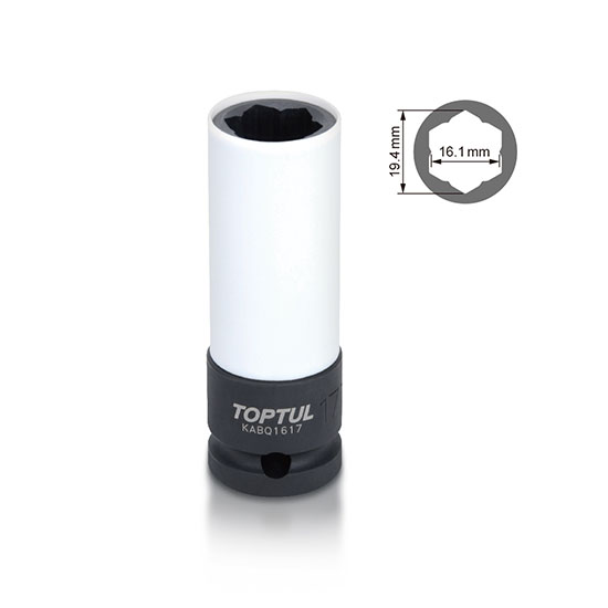 Cheie tubulara de impact TOPTUL KABQ1617, prindere patrat 1/2 inch, deschidere cheie 17 mm, lungime 78 mm, pentru Mercedes-Benz