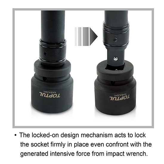 Prelungitor pentru chei de impact TOPTUL KACB1610, prindere patrat 1/2 inch, lungime 10 inch/ 254 mm, crom molibden