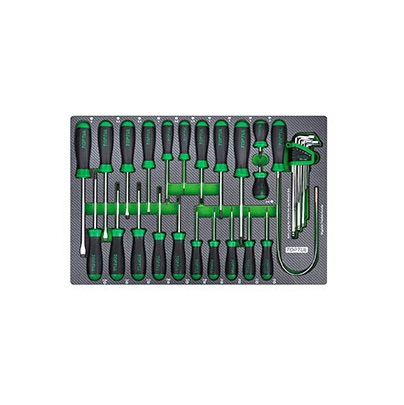 Dulap mobil pentru scule cu 7 sertare TOPTUL GE28210, cu roti pentru deplasare, albastru/gri, echipat cu 282 piese, dedicat AUDI si VW