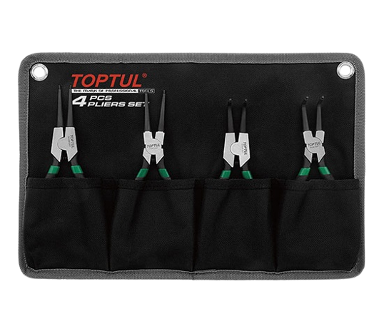 Set 4 clesti pentru sigurante TOPTUL GPAQ0401, varf drept, varf 90 grade, lungime 7 inch/ 177.8 mm, husa depozitare