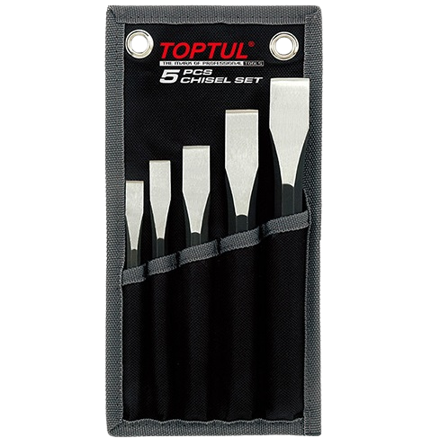 Set 5 dalti plate TOPTUL GPAQ0505, dimensiuni 10x140, 12x150, 15x160, 19x180, 22x200 mm, husa depozitare