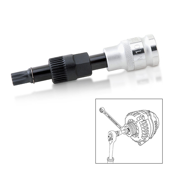 Cheie fixare alternator TOPTUL JDCD3310, antrenor patrat 1/2 inch, deschidere cheie M10, 33 dinti, lungime 110 mm