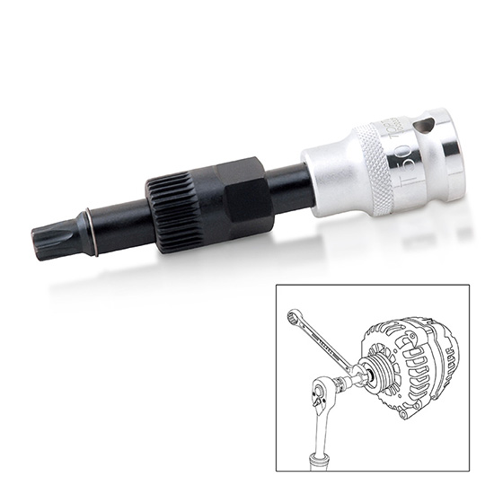 Cheie fixare alternator TOPTUL JDCD3350, antrenor patrat 1/2 inch, deschidere cheie T50, 33 dinti, lungime 110 mm