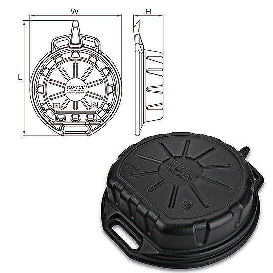 Tava pentru recuperare ulei TOPTUL JDCE0108, volum 8 litri, dimensiuni 500 x 400 x 130 mm, din plastic HDPE