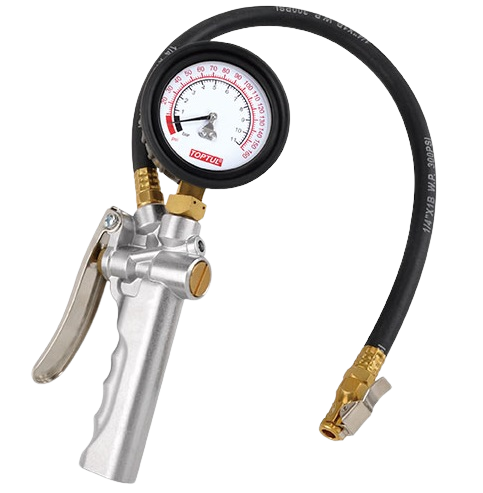 Manometru presiune roti TOPTUL JEAL160A, alimentare aer 1/4 inch, indicator 0-11 bar, furtun 500 mm