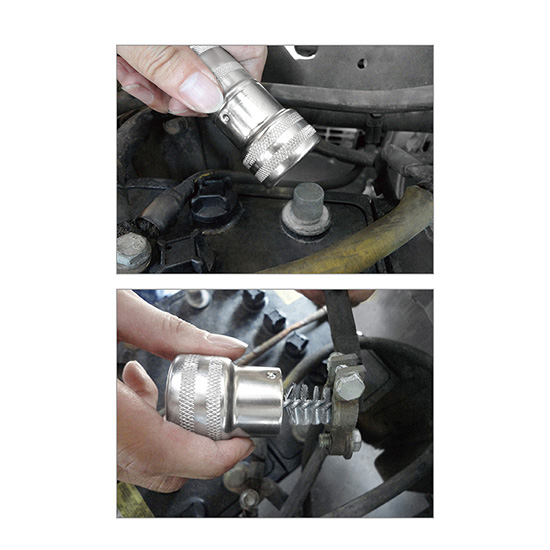 Perie pentru borne baterie auto TOPTUL JDBV3984, lungime 84 mm, carcasa metalica