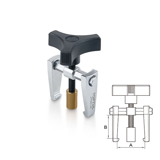 Extractor pentru brat stergatoare auto TOPTUL JFFB0142, capacitate 15 - 42 mm, surub M8 x 1.25 x 43 mm, crom molibden