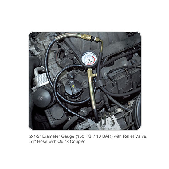 Trusa testare presiune ulei motor TOPTUL JGAI1204, indicator 0-10 bar, furtun 130 cm, cutie depozitare