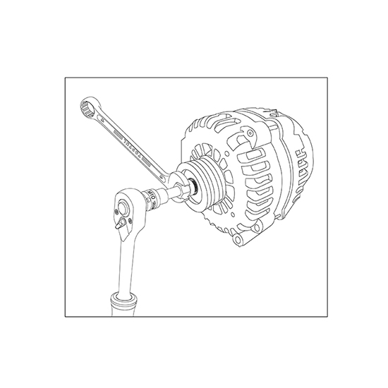 Kit 13 piese demontare fulii alternator TOPTUL JGAI1301, antrenor patrat 1/2 inch, cutie depozitare