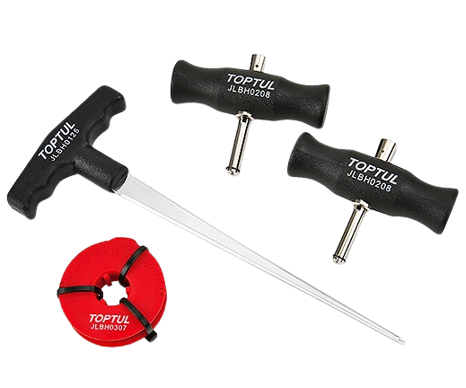 Kit 4 piese demontare parbriz TOPTUL JGAR0403, cablu triunghiular 2.2 metri, 2 x manere cablu taiere, 1 x tepusa pentru cablu