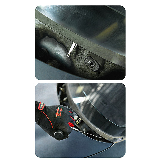 Kit 4 piese demontare parbriz TOPTUL JGAR0403, cablu triunghiular 2.2 metri, 2 x manere cablu taiere, 1 x tepusa pentru cablu