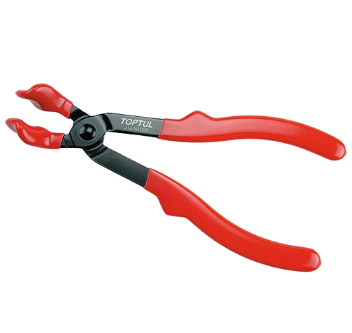 Cleste pentru fise bujii TOPTUL JIAA0108, lungime 200 mm, falci curbate si cauciucate, manere izolate