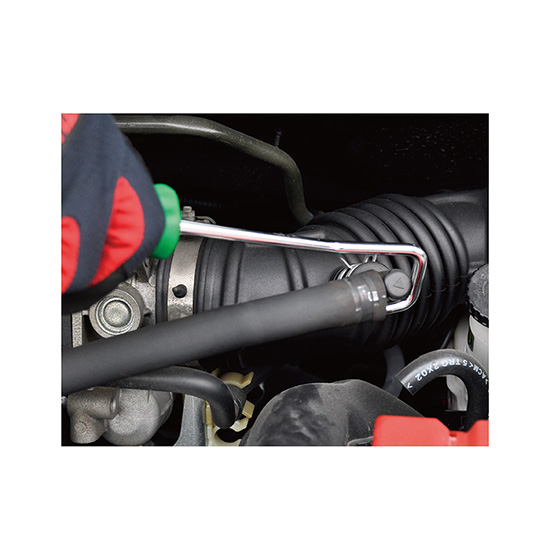 Carlig pentru demontare furtun radiator TOPTUL JJAK0425, lungime activa 130 mm, lungime totala 245 mm, maner aderent, crom vanadiu