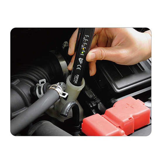 Tester pentru lichid frana TOPTUL JJDB0101, indicatoare LED, lungime 150 mm, pentru lichide DOT 4