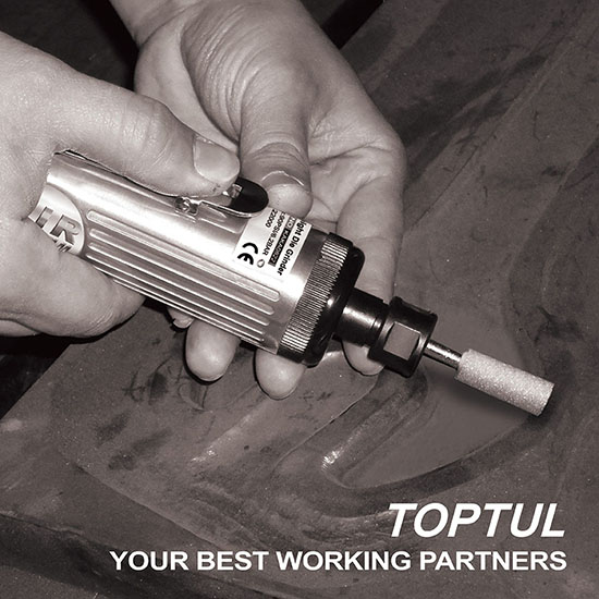 Polizor pneumatic TOPTUL KAKA0822, 0.45 kW, 22000 rpm, lungime 167 mm, presiune functionare 6.2 bar, cupla aer 1/4 inch