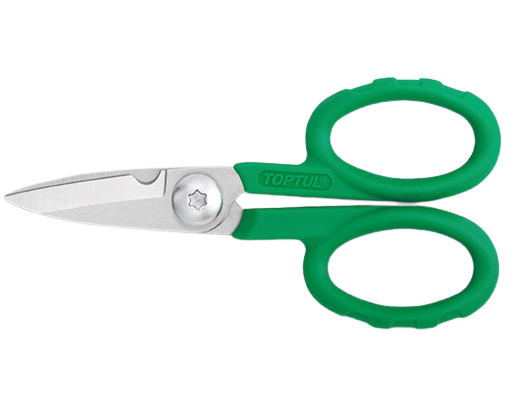 Foarfeca multifunctionala pentru electricieni TOPTUL SBAA0414, lungime 138 mm, lungime taiere 42 mm, manere izolate