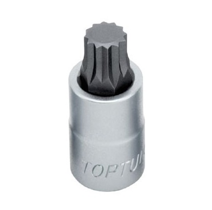 Bit cu soclu tubular TOPTUL BCHA1616, profil bi-hexagonal M16, prindere 1/2 inch, lungime 55 mm, crom vanadiu