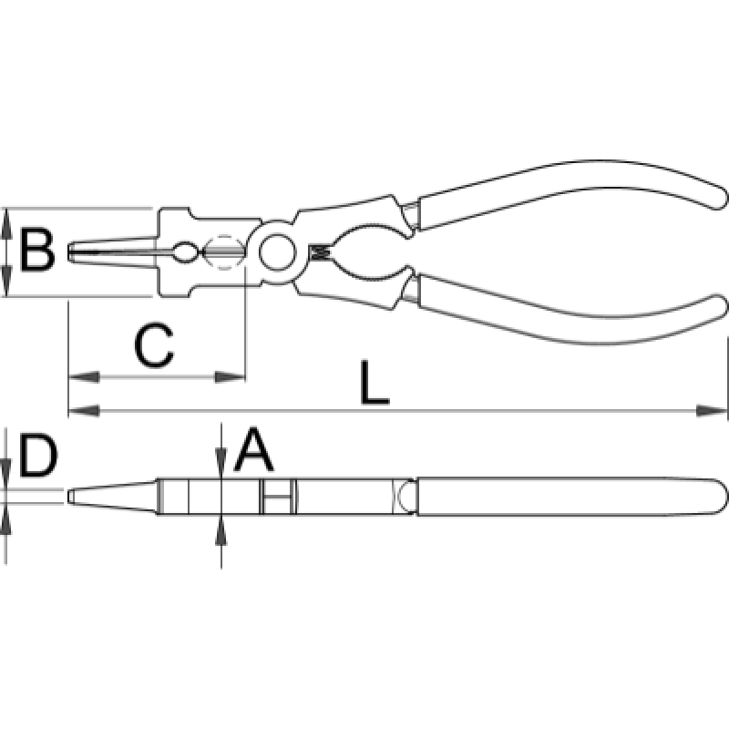 Cleste universal pentru sudura UNIOR 436/4P 616493, lungime 180 mm, cu arc de redeschidere, manere de plastic