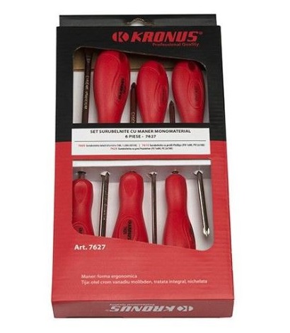 Set 6 surubelnite UNIOR 622109, profil 2 x drept, 2 x pozidrive, 2 x phillips, maner monomaterial