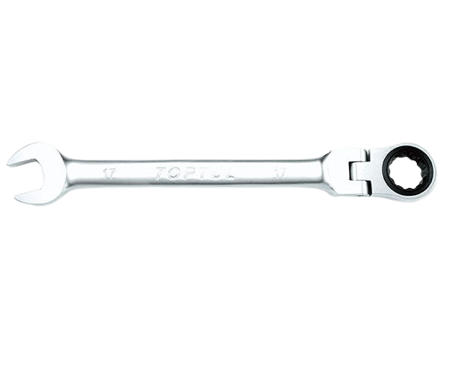Cheie flexibila combinata cu clichet TOPTUL AOAD1313, 72 dinti, deschidere cheie 13 mm, lungime 185 mm, crom vanadiu, finisaj satinat