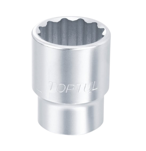 Cheie tubulara TOPTUL BAEB1625, prindere patrat 1/2 inch, profil bi-hexagonal, deschidere cheie 25 mm, lungime 42 mm, crom vanadiu