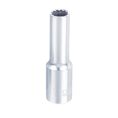 Cheie tubulara adanca TOPTUL BAEF1608, prindere patrat 1/2 inch, profil bi-hexagonal, deschidere cheie 8 mm, lungime 77 mm, crom vanadiu