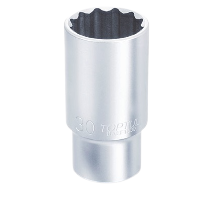 Cheie tubulara adanca TOPTUL BAEF1629, prindere patrat 1/2 inch, profil bi-hexagonal, deschidere cheie 29 mm, lungime 77 mm, crom vanadiu